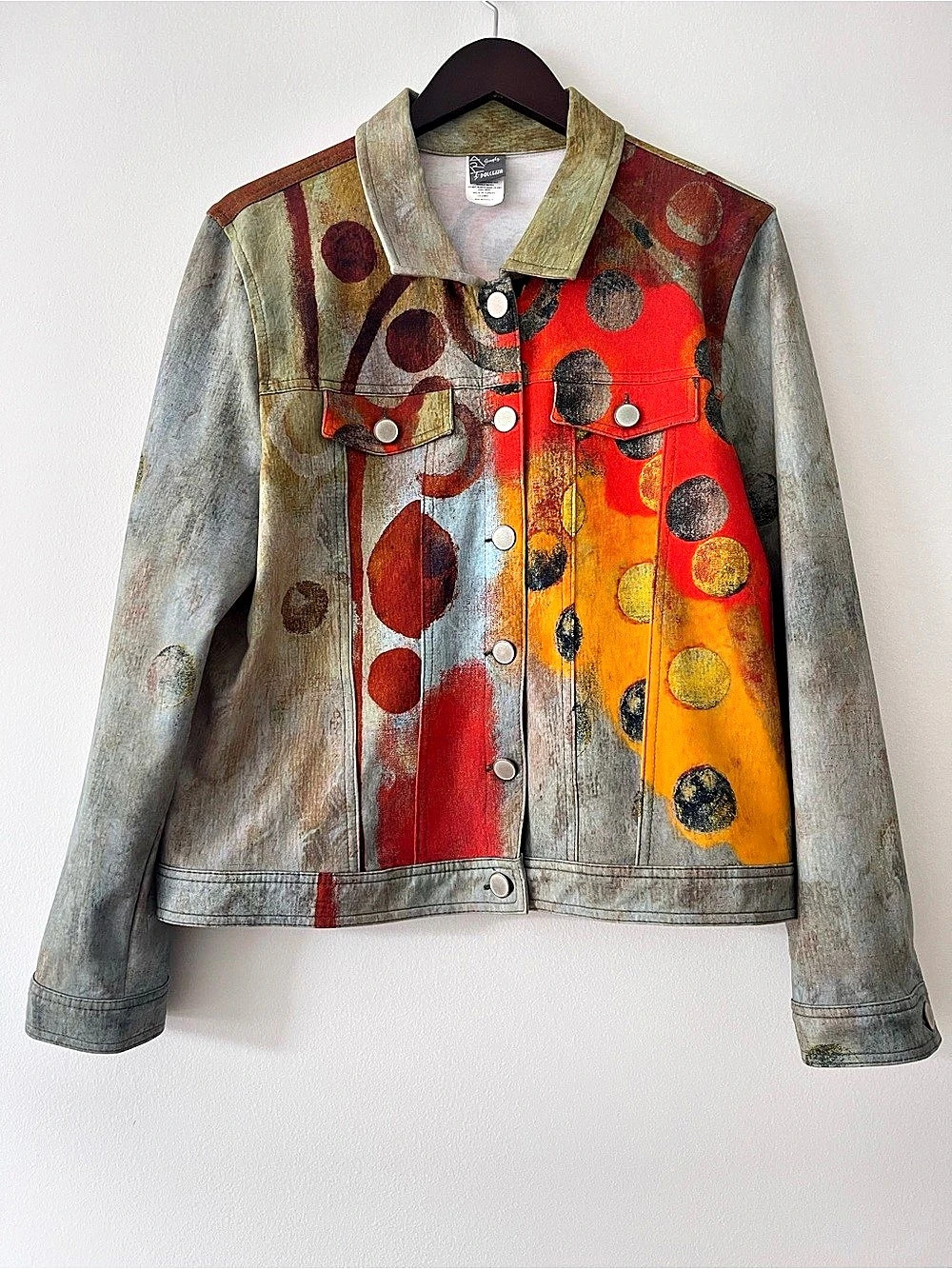 Simply Art by Dolcezza Abstract Art Button Jacket Size XXL Style 57648